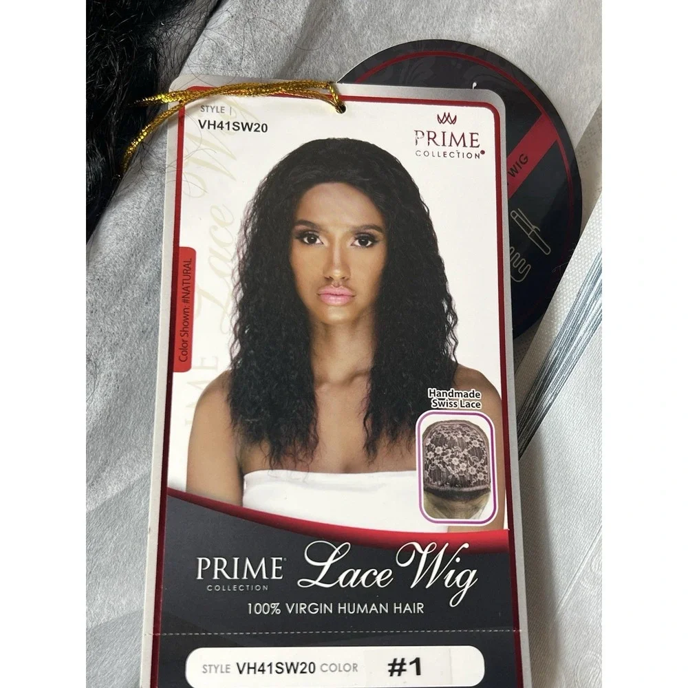Prime Lace Wig HD 100% Virgin Human Hair ItemVH41SW20 Color #1 Style Wet&wave